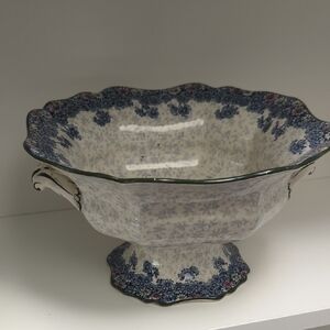 Royal Doulton Floral Blue and White Ceramic Bowl